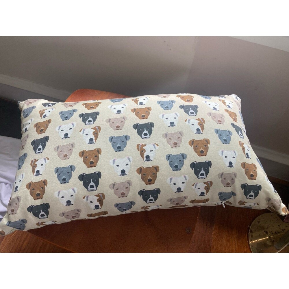 Dog print Pit bull Pitbull Heads Sofa Pillow Zippered Decorative Spoonflower